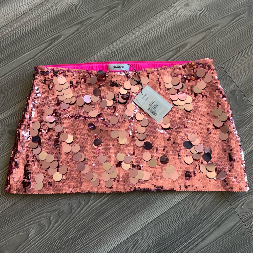 DANIELLE GUIZIO pink sequin skirt